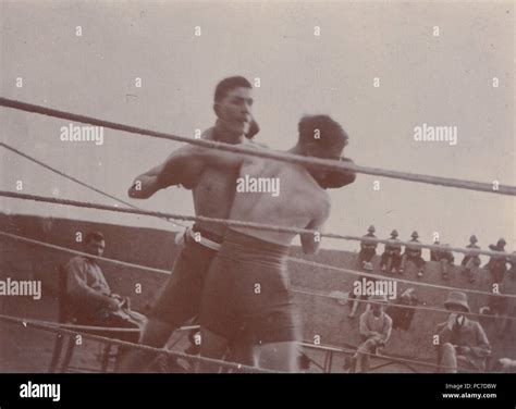 Vintage Photograph of a British Army Boxing Match Stock Photo - Alamy