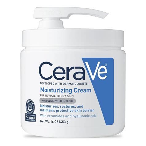 CeraVe Moisturizing Cream with Pump for Normal to Dry Skin, Face and ...