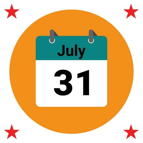 July 31 Daily Calendar Icon 25733938 Vector Art at Vecteezy