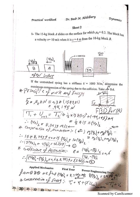 Sheet #2 Impact - Applied Mechanics - Studocu