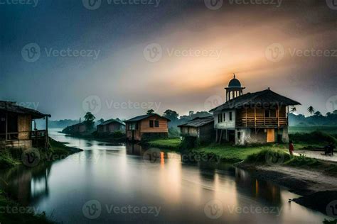 Village River Stock Photos, Images and Backgrounds for Free Download