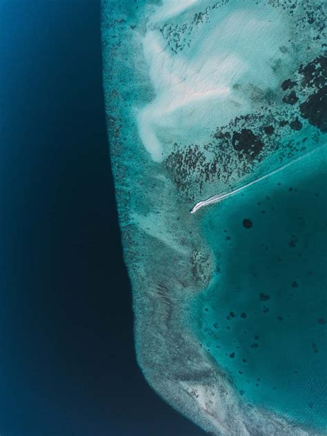 Ocean Birds Eye View Of A Beach Atoll Image Free Photo