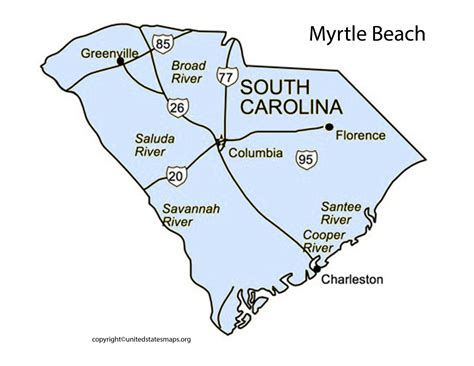 Myrtle Beach Map | Map of Myrtle Beach South Carolina