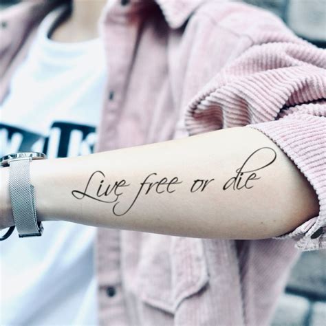 Live Free or Die Temporary Tattoo Sticker set of 2 - Etsy