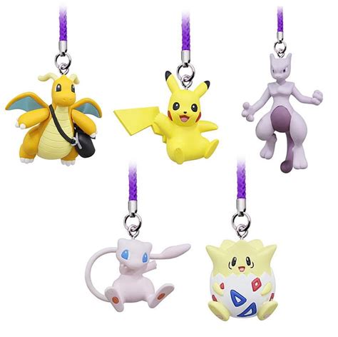 Pokemon Movie 22 Mewtwo Strikes Back Evolution Mini Figure Mascot Netsuke Strap - Set of 5 ...