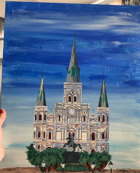 Hand-Painted Custom Portrait of St. Louis Cathedral | Etsy