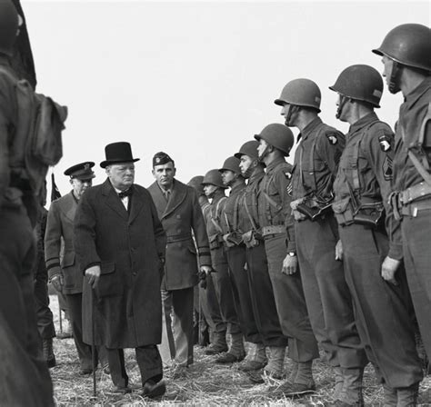 Winston Churchill inspecting American troops in England in March, 1944 [1200x1137] : HistoryPorn