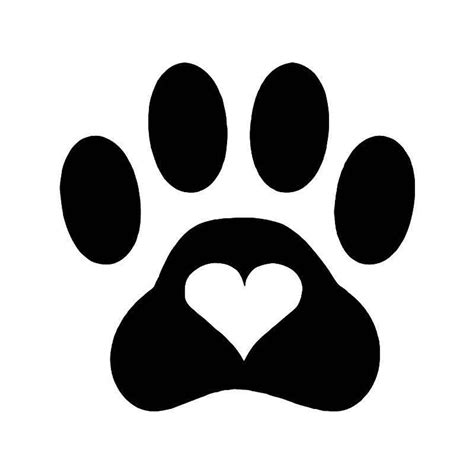 Love Dog Paw Print Vinyl Sticker