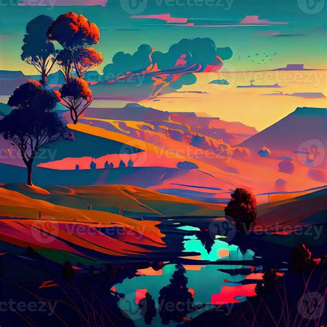 Landscape Art - Ai Generated 22416396 Stock Photo at Vecteezy