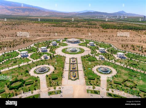 Ashgabat Turkmenistan city scape, skyline of beautiful architecture and ...