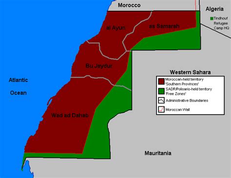 W Sahara Map - Mapsof.Net