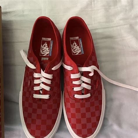 Red vans reflective checkerboard, size 11.5. Only... - Depop