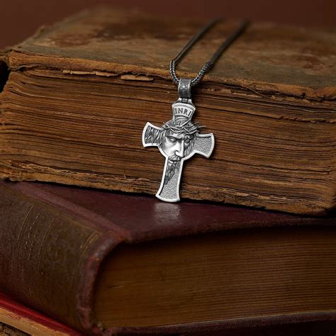 Jesus Face Cross Necklace