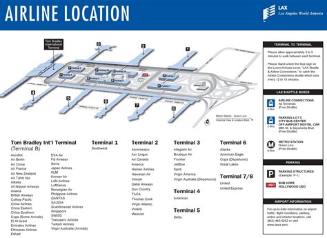 Los Angeles airport terminals map