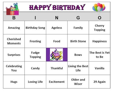Happy Birthday Party Bingo Game for Adult Birthday Positive - Etsy