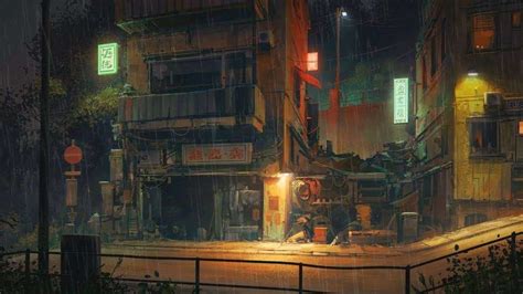 Anime Noir City Background Wallpaper - Icerem