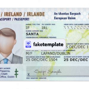 Ireland ID Card Template Psd