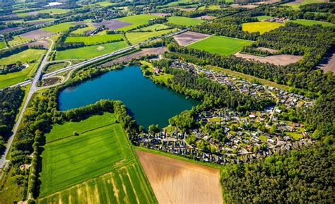 Greven aus der Vogelperspektive: Ferienhaus- Anlage des Ferienparks an den Ufern des Franz-Felix ...