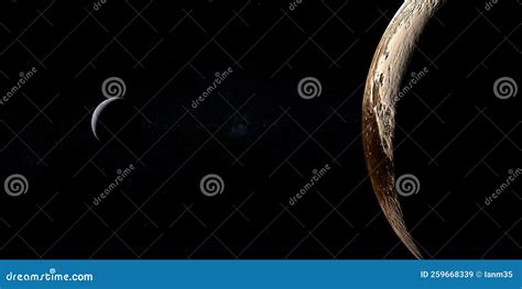 Orcus Dwarf Planet In Orbit With Pluto At Background Stock Photo | CartoonDealer.com #259668330