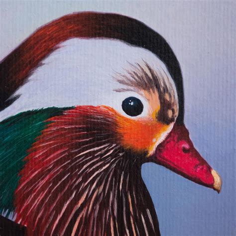 Signed Painting of a Mandarin Duck from Peru - Caresses of Water | NOVICA