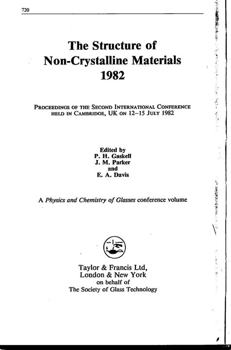 (PDF) Structure of Non-Crystalline Materials