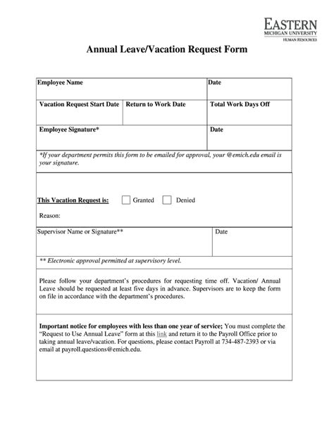 Annual leave form: Fill out & sign online | DocHub