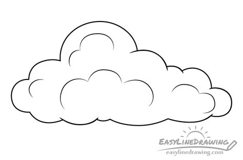 How to Draw a Cloud Step by Step - EasyLineDrawing