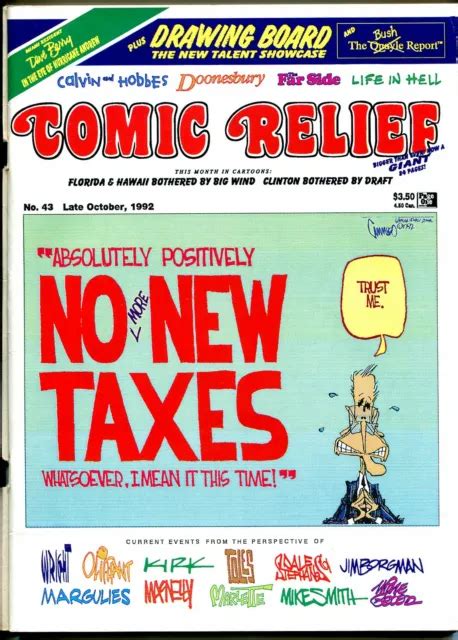 COMIC RELIEF #43 1992-Calvin & Hobbes-political cartoons-Toles-Doonesbury-FN/VF $37.50 - PicClick