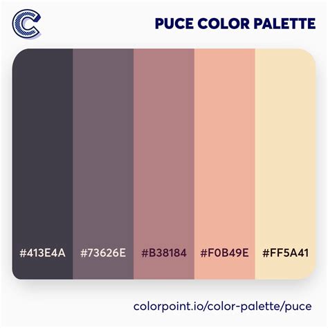 Puce Color Palette | Color palette, Puce, Color schemes colour palettes