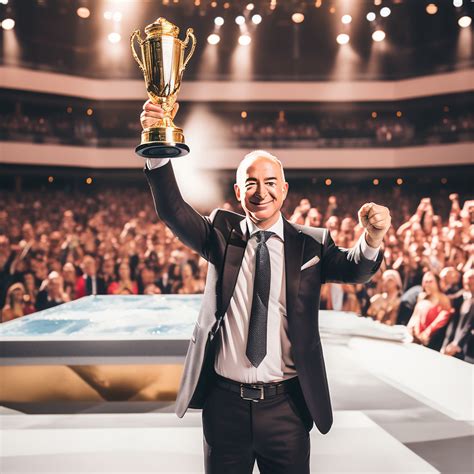 JEFF BEZOS lifting a trophy by Camilo Bernal - Playground