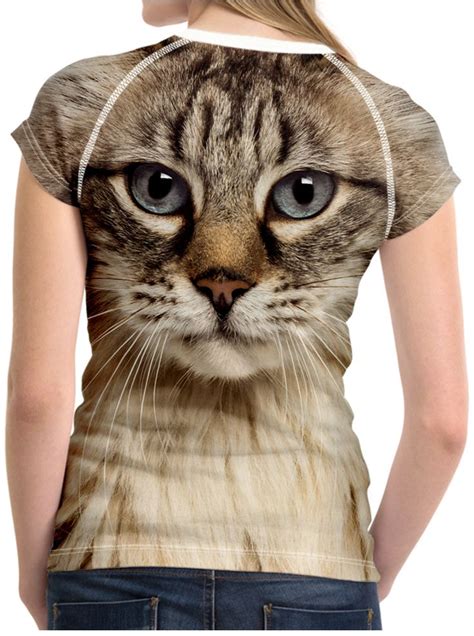 Women T Shirt 3D Cat | Girls tshirts, T shirts for women, Cats