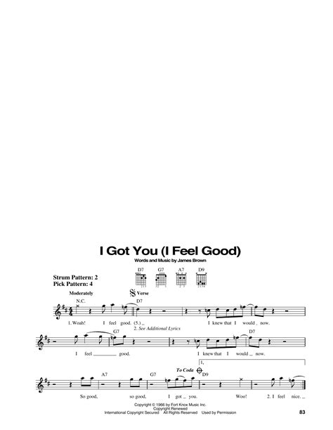 I Got You (I Feel Good) by James Brown - Easy Guitar - Guitar Instructor