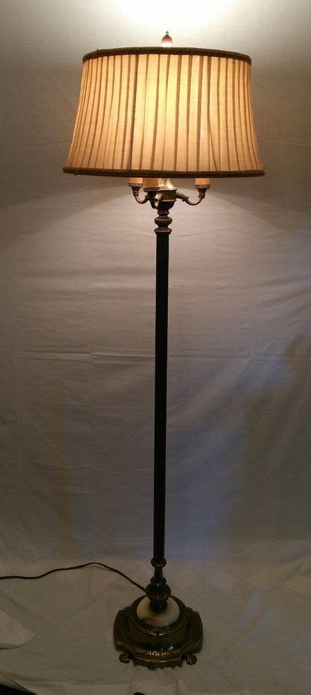 Antique Mogul Candelabra Torchiere Floor Lamp Light w/ Milk Glass ...