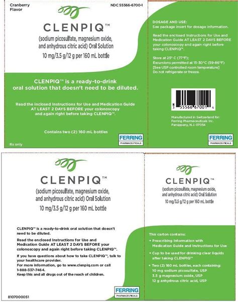 Clenpiq - FDA prescribing information, side effects and uses