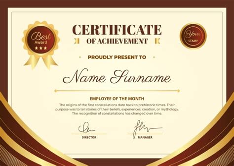 Customize this Professional Gradient Best Award Employee Of The Month Certificate template online