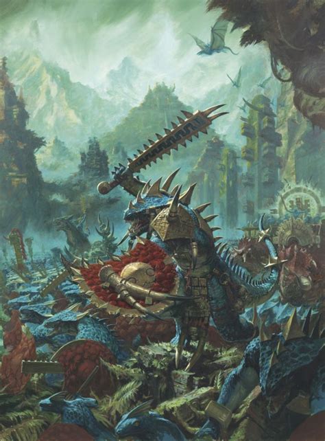 warhammer fantasy-saurus warrior-lizardmen artist unknown in 2020 ...