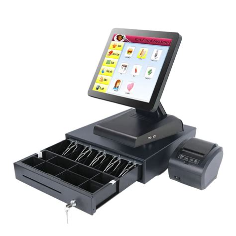 Restaurant pos terminal Cheap 15'' pos system with printer Cash drawer ...