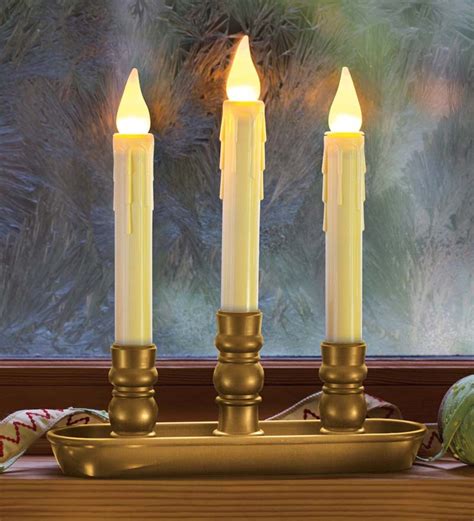Triple Cordless Battery Candle with Timer - Antique Gold | Wind and Weather