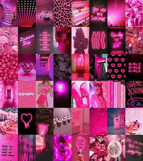 70+ Neon Pink Aesthetic Collage ~ Living Room Design Narrative