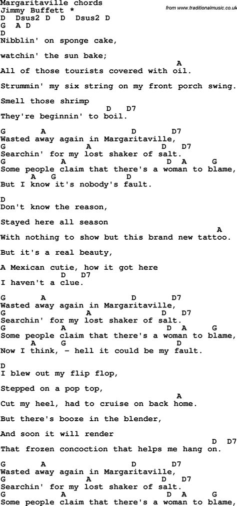 Margaritaville Guitar Chords