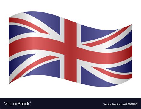 Flag of the united kingdom waving Royalty Free Vector Image