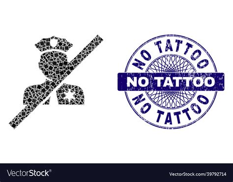 Grunge no tattoo stamp and geometric blacklisted Vector Image