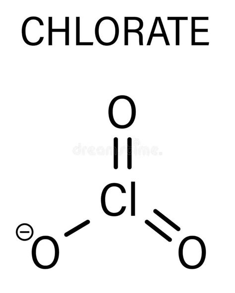 Chlorate Anion Molecule, Chemical Structure. Skeletal Formula Stock ...