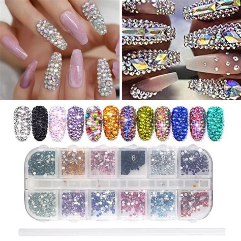 TSV Nail Art Rhinestones, Nail Crystal Gems, Butterfly Nail Sequins ...