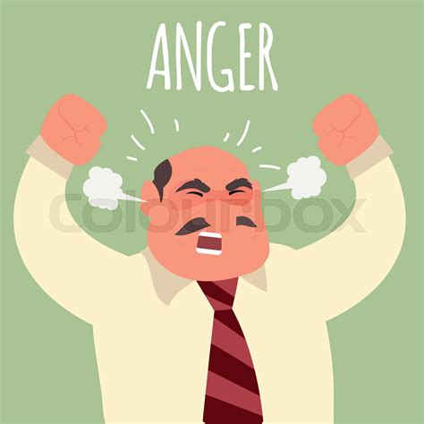 Illustration of an angry boss businessman | Stock vector | Colourbox