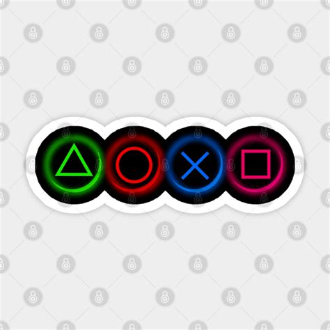 PS4 Controller Buttons Neon - Playstation 4 - Sticker | TeePublic