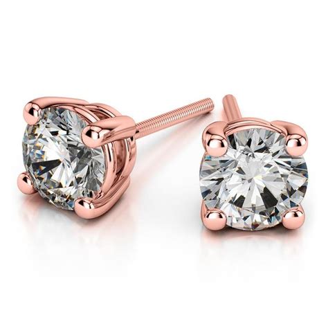 Rose Gold Moissanite Stud Earrings (6.5mm) | Brilliance.com