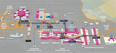 Map of Paris airport transportation & terminal