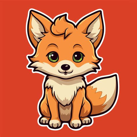 Cute FOX drawing kawaii Funny Vector Illustration eps 10 23842269 ...