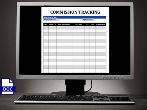 Employee Commission Tracker HR Payroll Word Template - Etsy